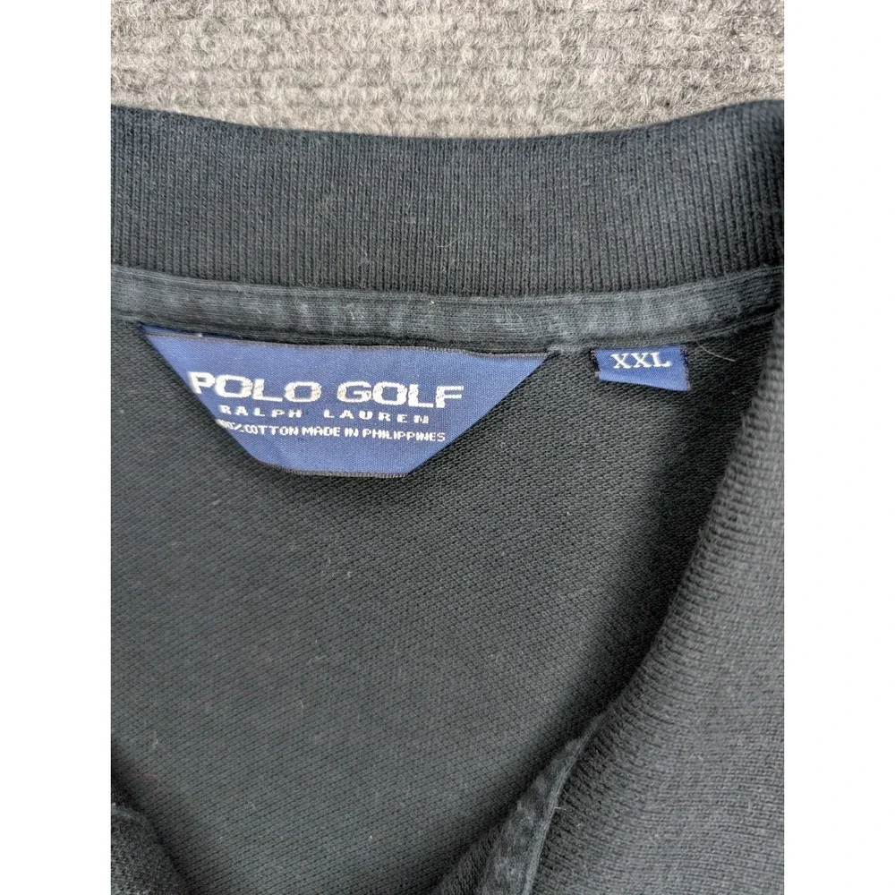 Polo Golf Ralph Lauren Mens XXL Polo Shirt Black Torrey Pines Logo White Pony‎